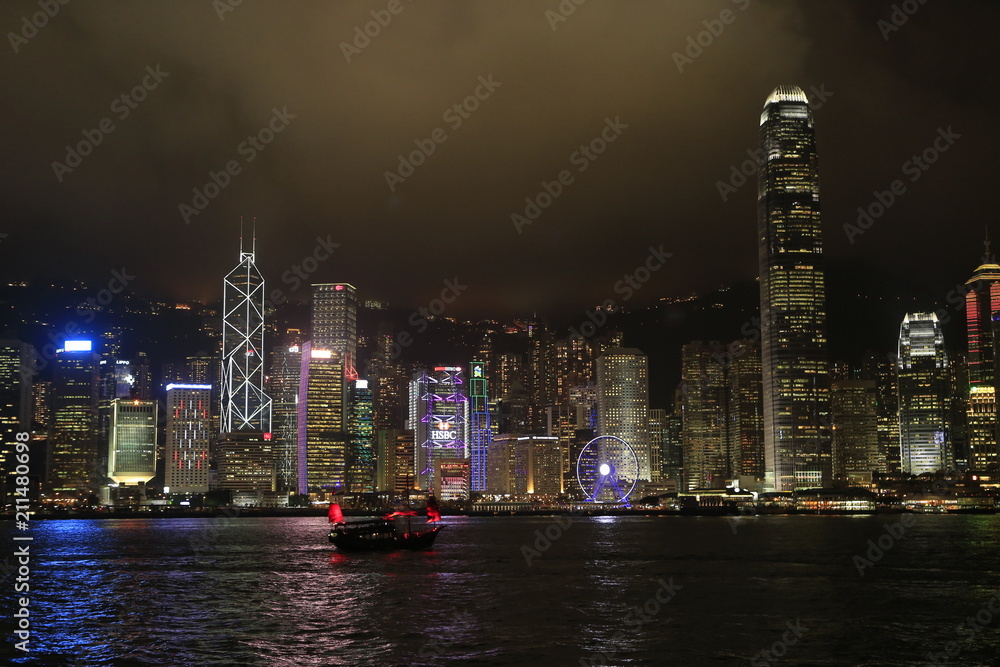 Fototapeta premium Hong Kong de nuit