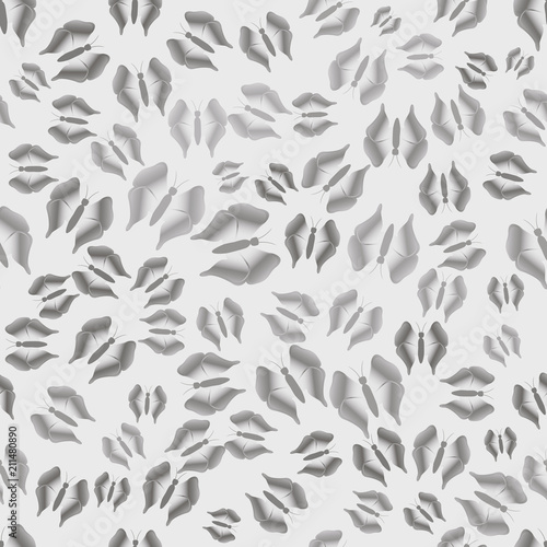 gray butterflies on a pale background