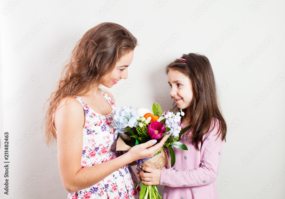 Togetherness mom and daughter