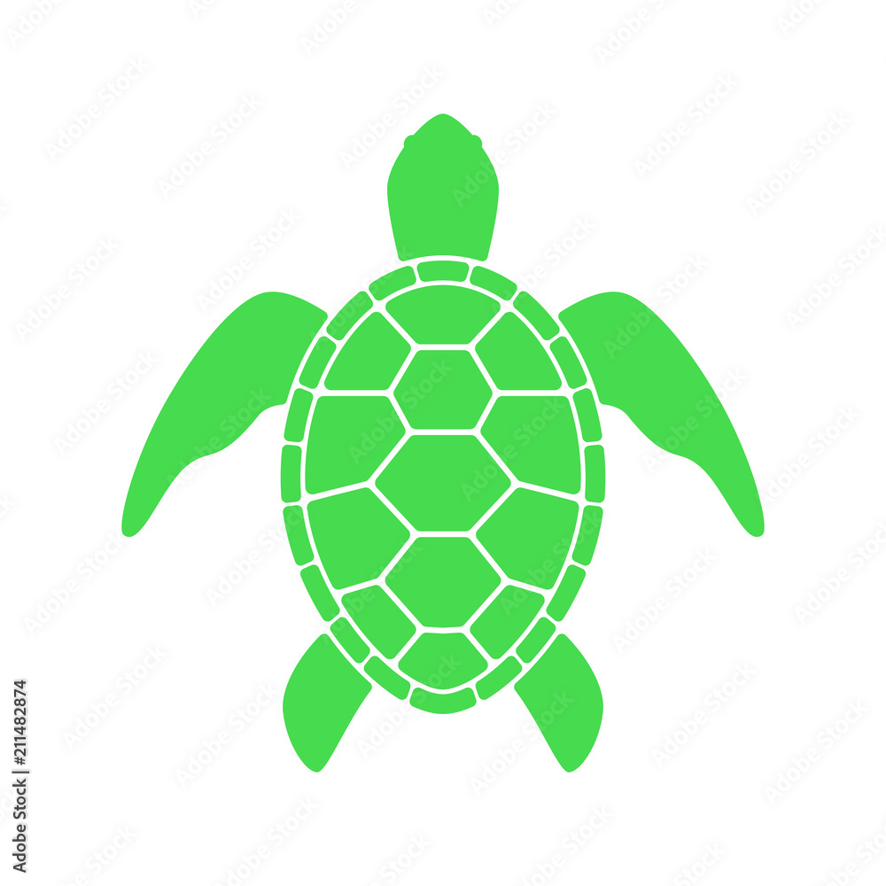 Fototapeta premium Sea turtle. Turtle silhouette. Vector icon isolated on white background.