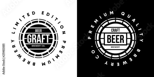 Modern craft beer drink isolated vector logo sign for brewery, pub, brewhouse or bar.