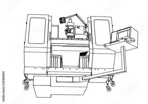 sketch of machine vector