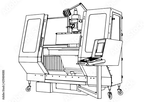sketch of machine vector