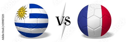 Soccerball concept - Uruguay vs France