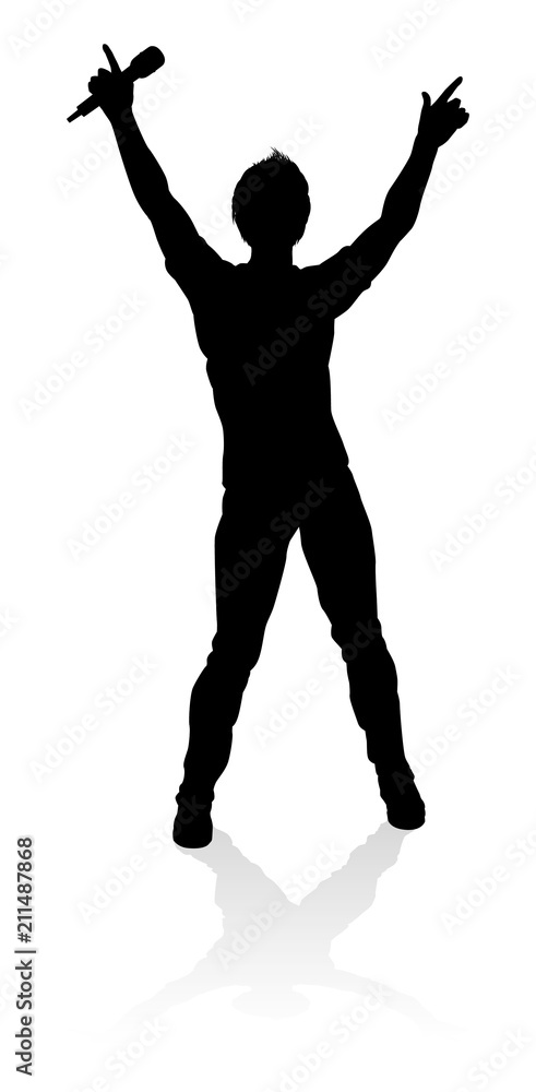 Singer Pop Country or Rock Star Silhouette Singer Pop Country or Rock Star Silhouette