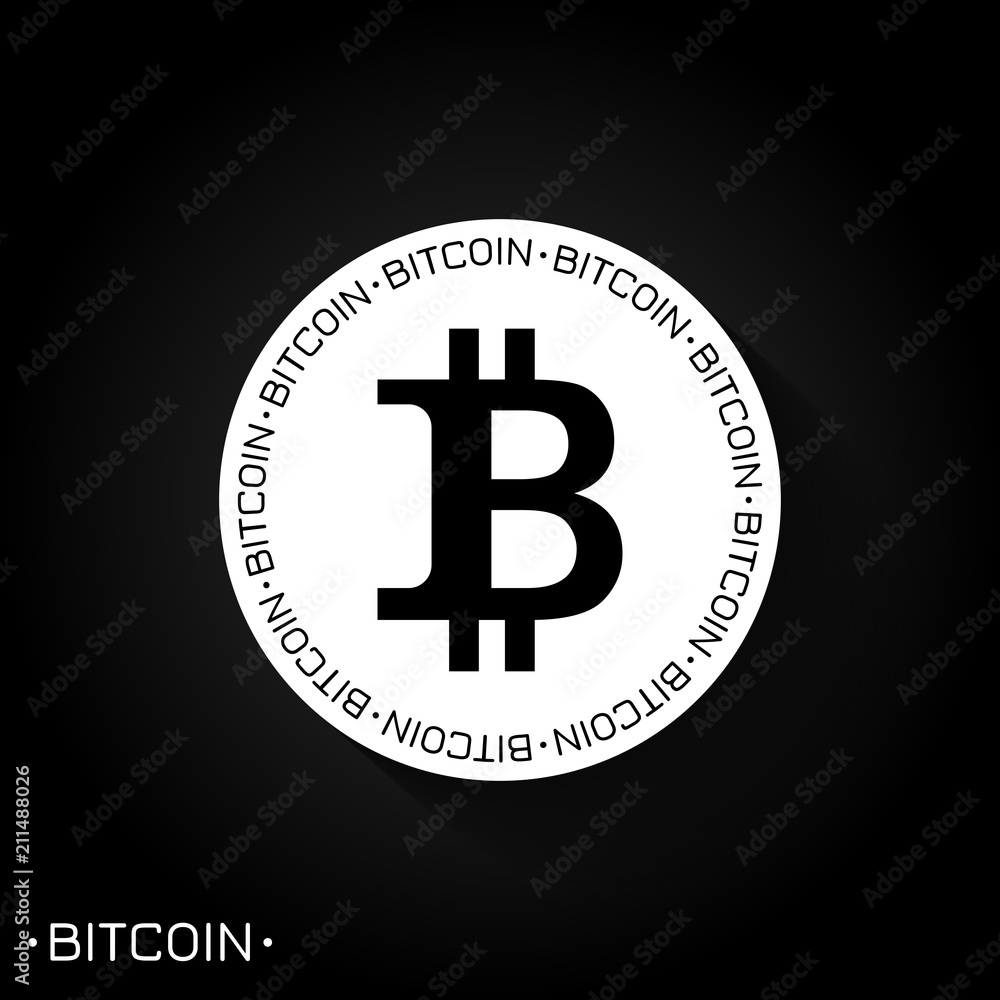Bitcoin logo vector icon black and white. Bitcoin logo vector icon black and white.