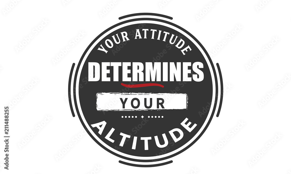 Your attitude determines your altitude.