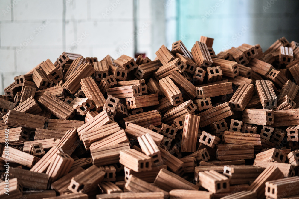 heap of construction brown brick site construction concept heap of construction brown brick site construction concept