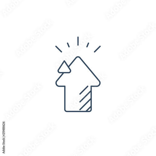 Investment concept, business development plan, market growth line icon