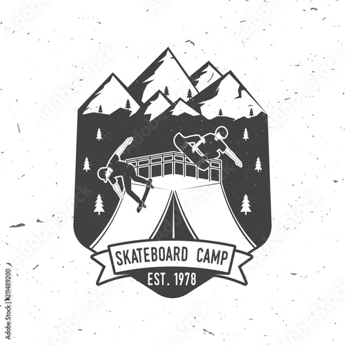 Skateboard club badge. Vector illustration.