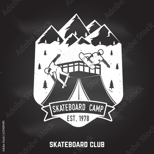 Skateboard club badge. Vector illustration.