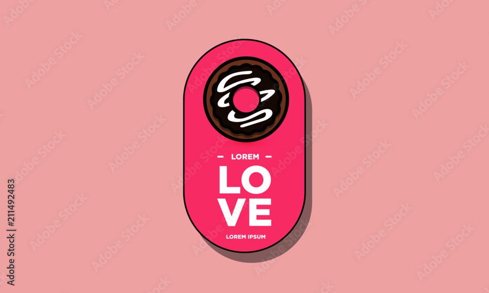 Sweet Donut Love Badge Sticker Design Vector Illustration Sweet Donut Love Badge Sticker Design Vector Illustration