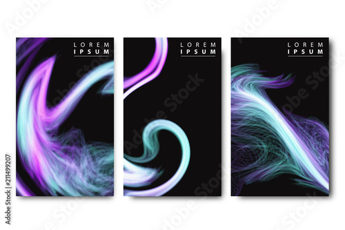 Vector realistic isolated brochure with liquid and wave cover design for decoration and covering on the white background.