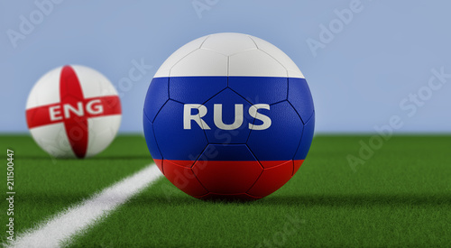 England vs. Russia Soccer Match - 3D Rendering 