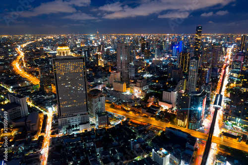 Aerial view of Bangkok modern office buildings, condominium in Bangkok city downtown with sunset sky ,Bangkok is the most populated city in Southeast Asia. Bangkok , Thailand © Getty Gallery
