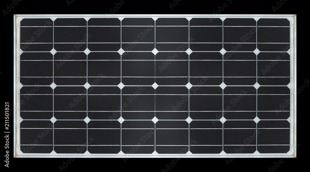 solar panel on black background - obrazy, fototapety, plakaty 