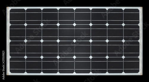 solar panel on black background
