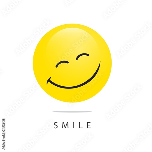 Smile Emoticon Vector Template Design Illustration