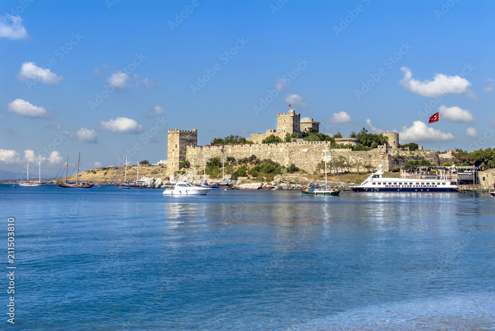 Bodrum, Turkey, 23 May 2010: Castle and Ships