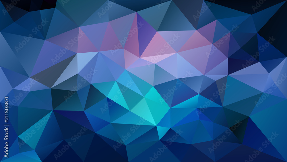 Fototapeta premium vector abstract irregular polygonal background - triangle low poly pattern - neon blue cyan purple violet color