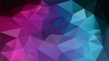 vector abstract irregular polygonal background - triangle low poly pattern - neon pink magenta purple violet blue cyan color