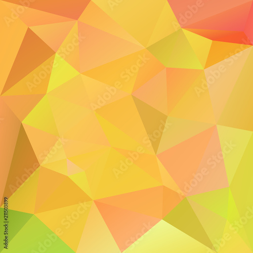 vector abstract irregular polygonal square background - triangle low poly pattern - fall autumn yellow orange and green color