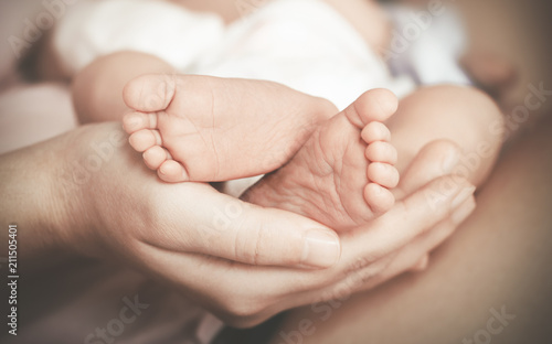 Feet of newborn baby