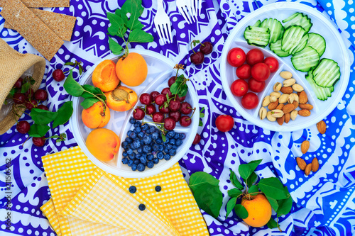 Fototapeta Naklejka Na Ścianę i Meble -  picnic on herb bright colours healthy