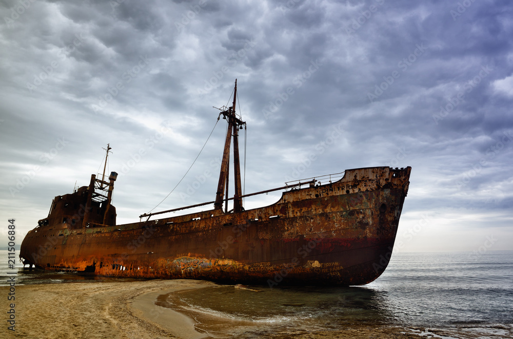 Dimitrios is an old ship wrecked on the Greek coast and abandoned on the beach