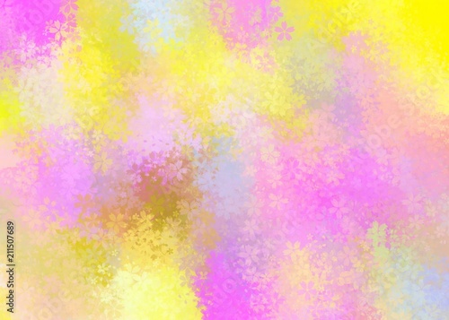 gradient colorful background with blossom flower pattern