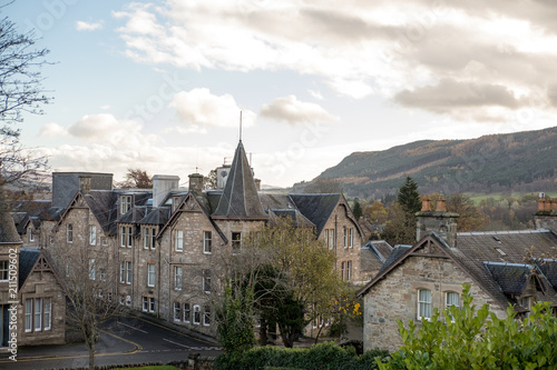 Fototapeta Naklejka Na Ścianę i Meble -  Pitlochry, a burgh in the county of Perthshire in Scotland, lying on the River Tummel in United Kingdom
