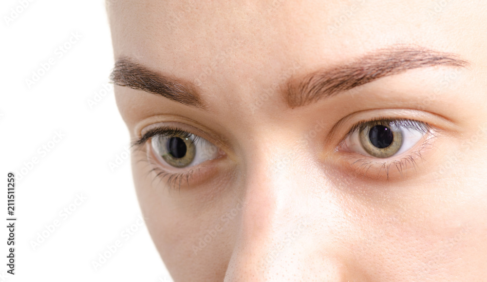 Fototapeta premium Female eyebrows brown eye shape skin female beauty nature