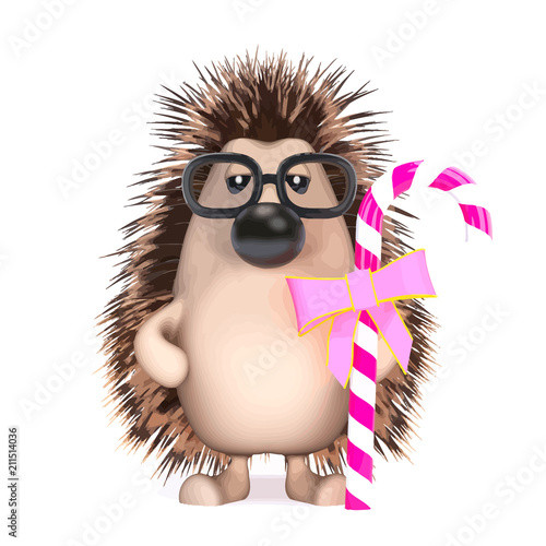 Vector 3d Hedgehog has candy