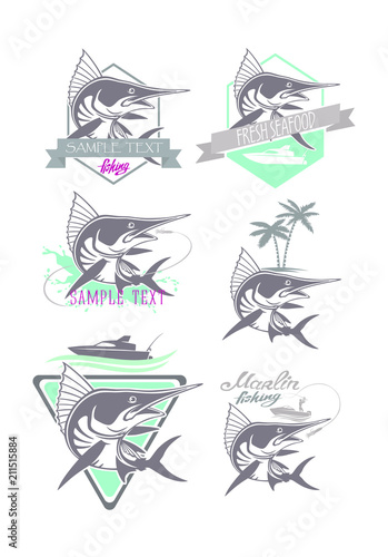 fish marlin set