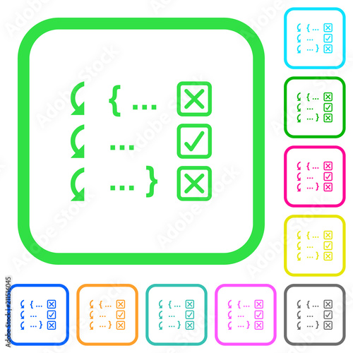 Debugging program vivid colored flat icons