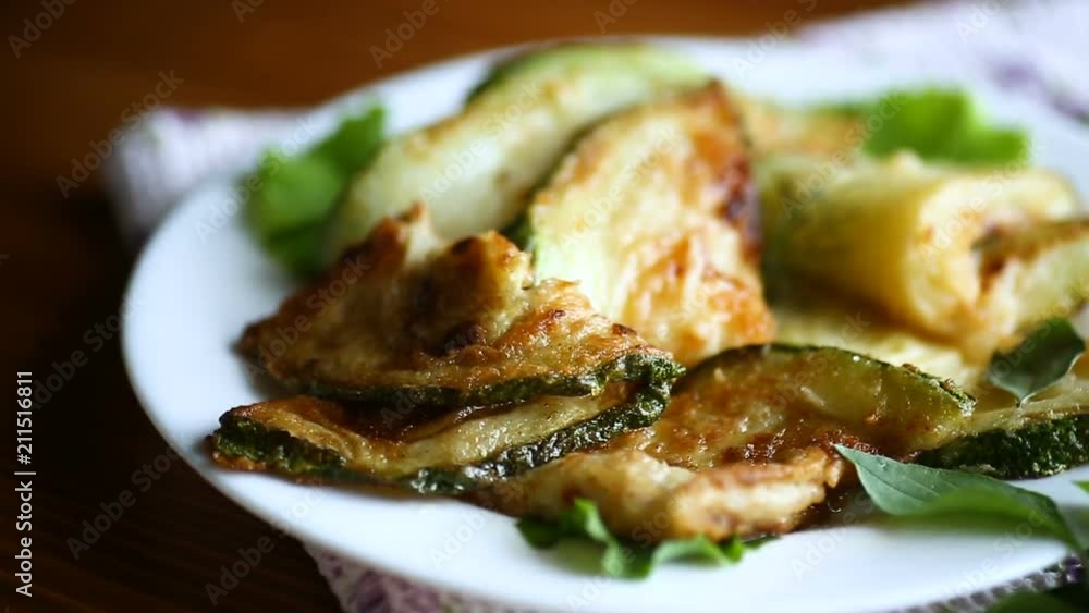 fried zucchini seasoned with dill fried zucchini seasoned with dill