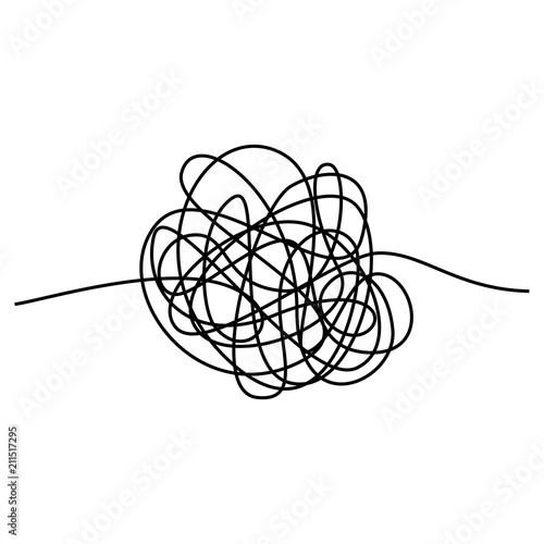 Abstract tangle thread.  Vector illustration isolated on white background