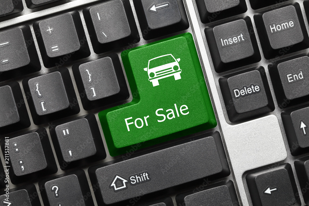 Conceptual keyboard - For Sale (green key with car symbol) Conceptual keyboard - For Sale (green key with car symbol)