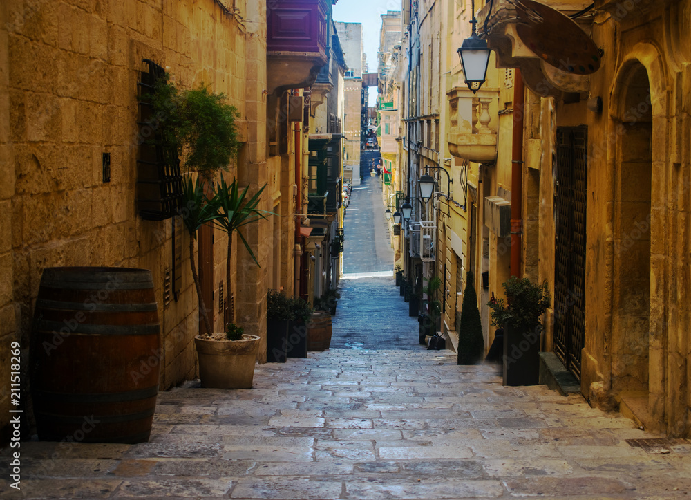 Strait Street in Valletta, Malta