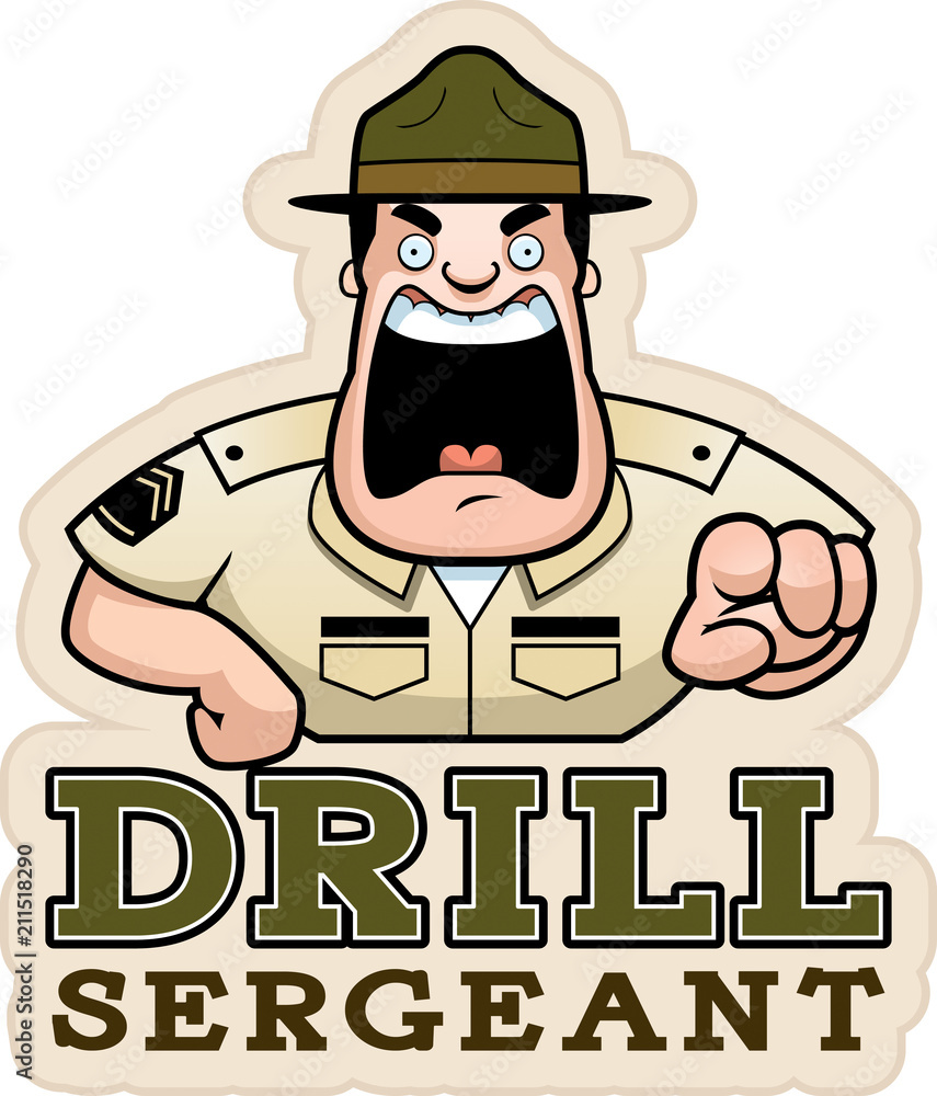 Cartoon Drill Sergeant Text Stock Vector | Adobe Stock