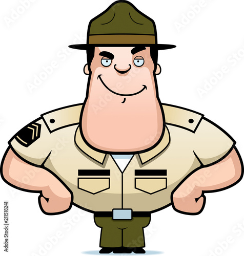 Cartoon Drill Sergeant Confident