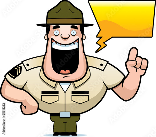 Cartoon Drill Sergeant Talking