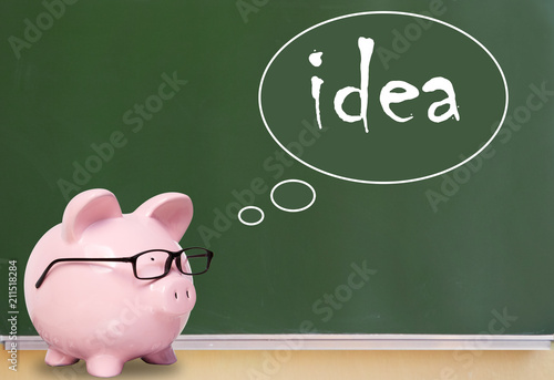 Pig bank and thoughts. Idea