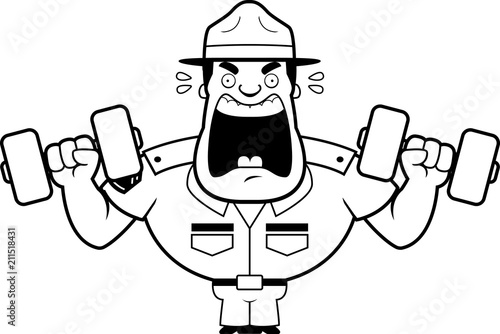 Cartoon Drill Sergeant Weights