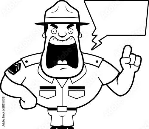 Cartoon Drill Sergeant Yelling