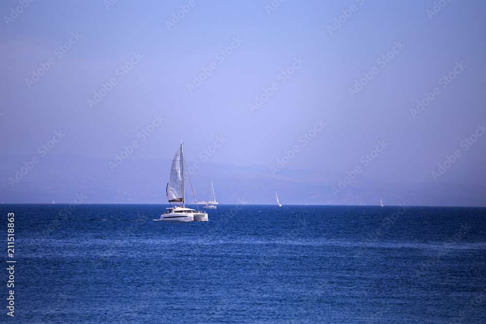 Sailing boat on beautiful blue Croatian sea