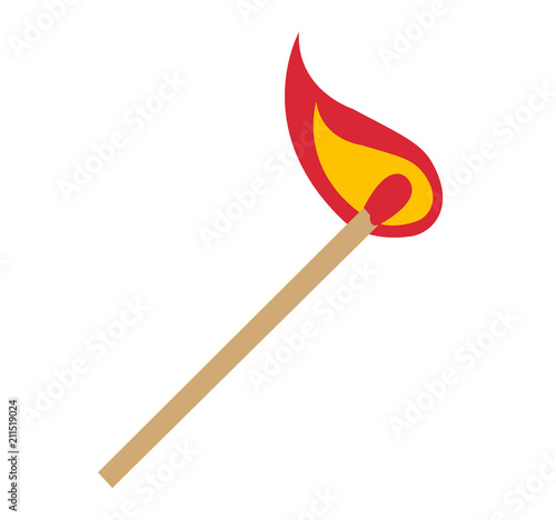 Matchstick on fire