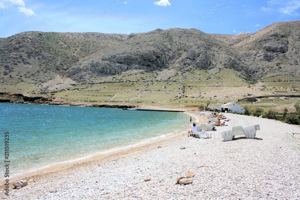 Fototapeta premium lovely Veli Luka bay, Baska, island Krk, Croatia