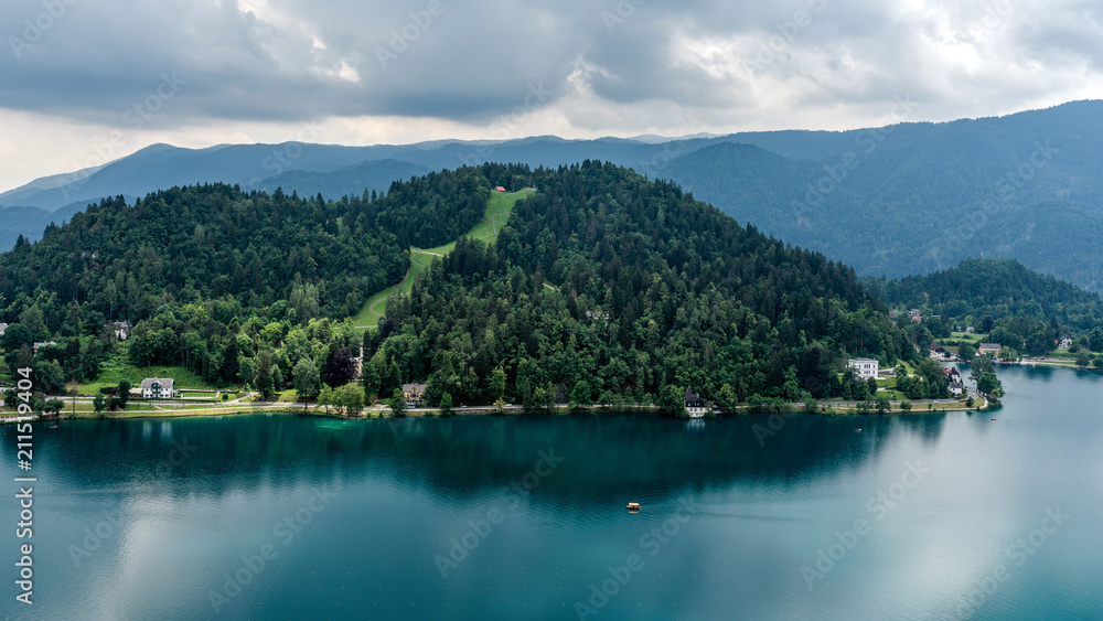 Scenic view of the Lake Bled,  Slovenia.