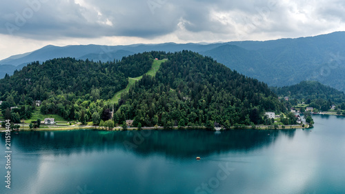 Scenic view of the Lake Bled, Slovenia.
